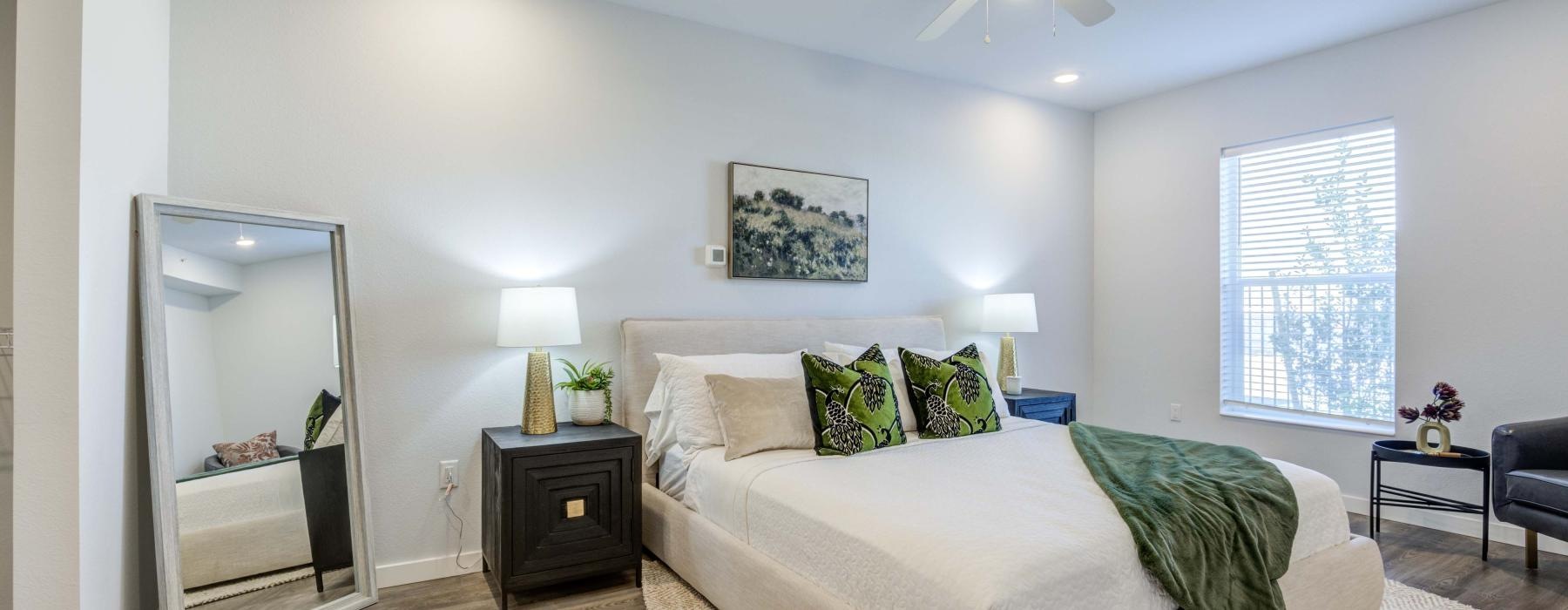 Relax and recharge in beautiful and spacious bedrooms a bedroom with a large bed