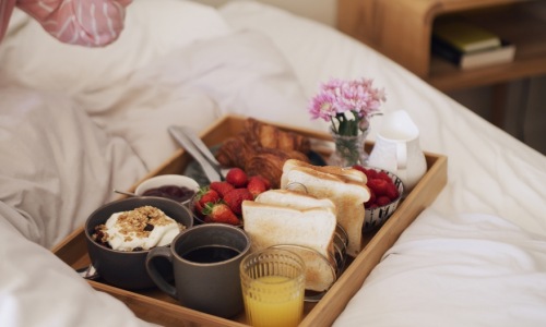 breakfast for two on a plate